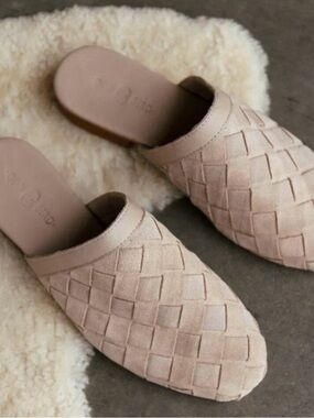 Oddbird Co. Suede Woven Backless Mule- size 7